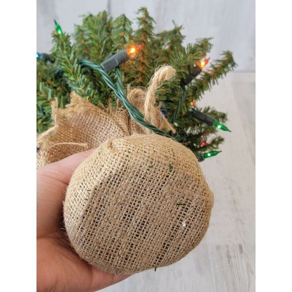 Mini multicolor Christmas tree burlap sack home decor figure - Picture 10 of 11